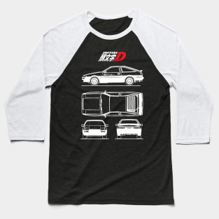 Initial D AE86 Toyota Trueno Blueprint Baseball T-Shirt